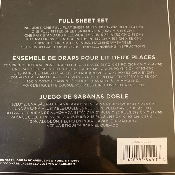 Karl Lagerfeld full sheet set - Picture 3 of 3